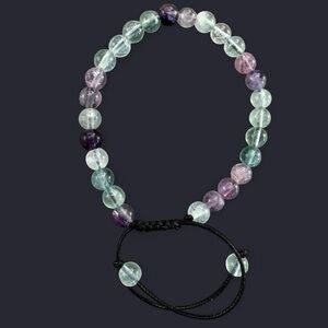 Fluorite Adjustable Gemstone Bead Bracelet 6mm